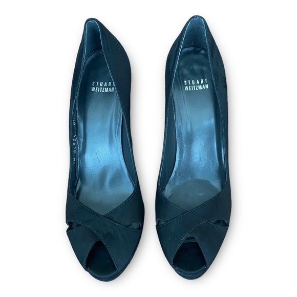 STUART WEITZMAN black suede platform heels size 8.5 - Picture 2 of 10